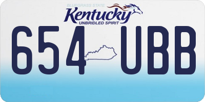 KY license plate 654UBB