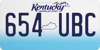 KY license plate 654UBC