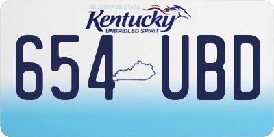 KY license plate 654UBD