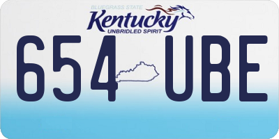 KY license plate 654UBE