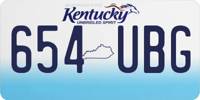 KY license plate 654UBG