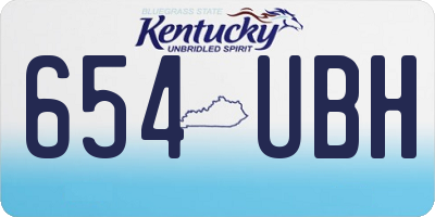 KY license plate 654UBH