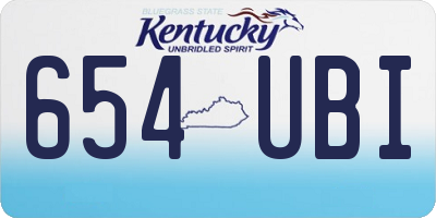 KY license plate 654UBI