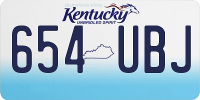 KY license plate 654UBJ