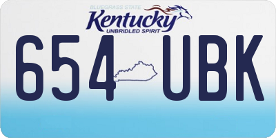 KY license plate 654UBK