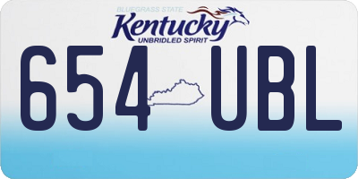 KY license plate 654UBL