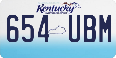 KY license plate 654UBM