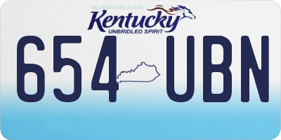 KY license plate 654UBN