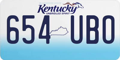 KY license plate 654UBO