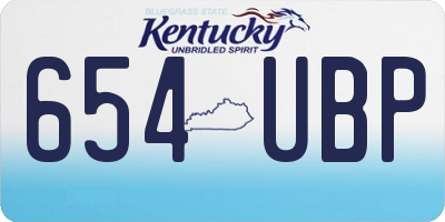 KY license plate 654UBP