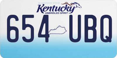 KY license plate 654UBQ