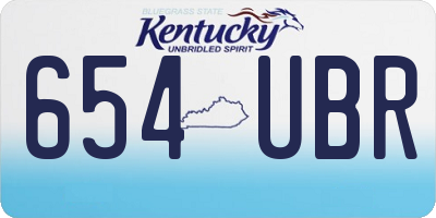 KY license plate 654UBR