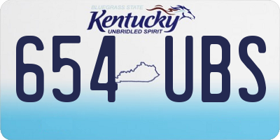 KY license plate 654UBS