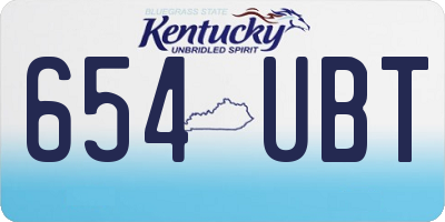 KY license plate 654UBT
