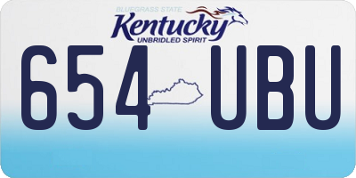 KY license plate 654UBU