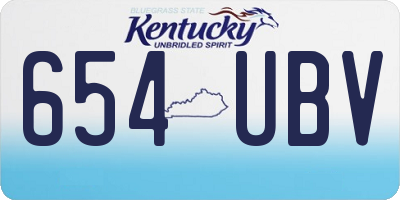 KY license plate 654UBV