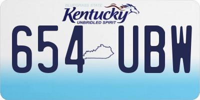 KY license plate 654UBW