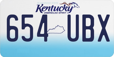 KY license plate 654UBX