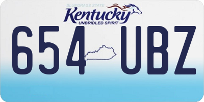 KY license plate 654UBZ