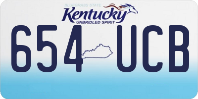 KY license plate 654UCB