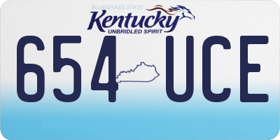 KY license plate 654UCE