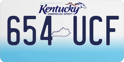KY license plate 654UCF