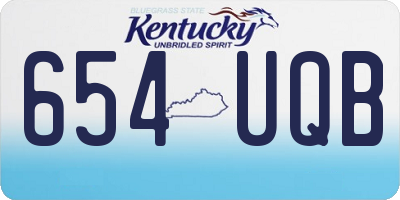 KY license plate 654UQB