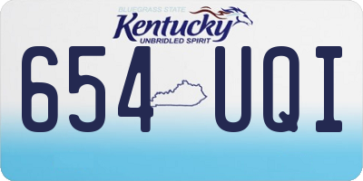 KY license plate 654UQI