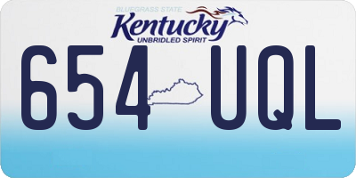 KY license plate 654UQL