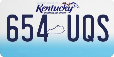 KY license plate 654UQS