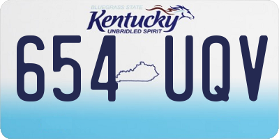 KY license plate 654UQV