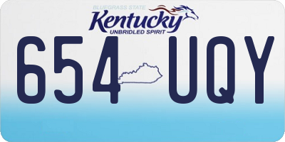 KY license plate 654UQY