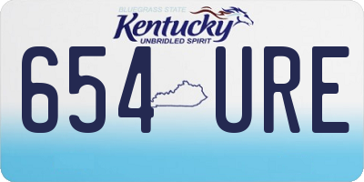 KY license plate 654URE