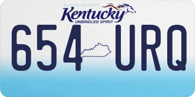 KY license plate 654URQ