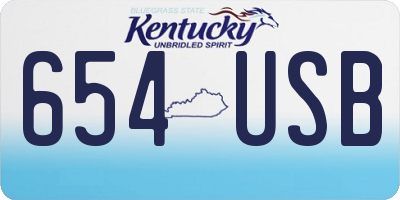 KY license plate 654USB