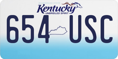 KY license plate 654USC