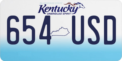 KY license plate 654USD