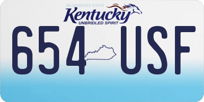 KY license plate 654USF