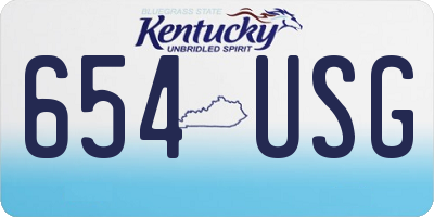 KY license plate 654USG