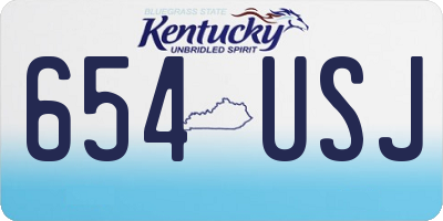 KY license plate 654USJ