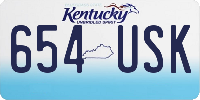 KY license plate 654USK