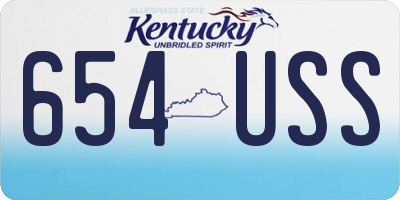 KY license plate 654USS