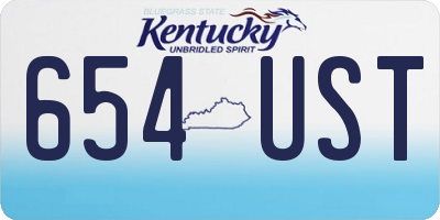 KY license plate 654UST