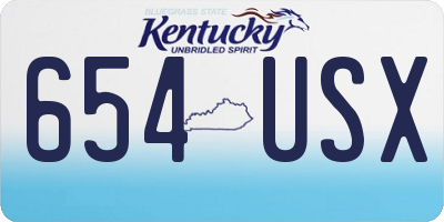 KY license plate 654USX