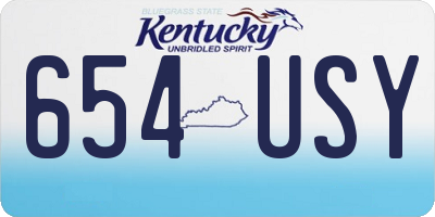 KY license plate 654USY