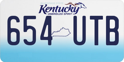 KY license plate 654UTB
