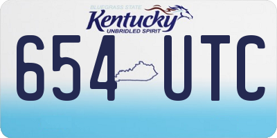 KY license plate 654UTC