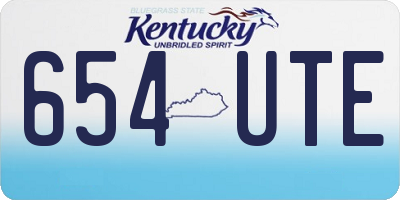 KY license plate 654UTE