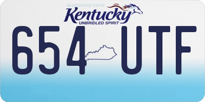 KY license plate 654UTF