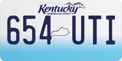 KY license plate 654UTI